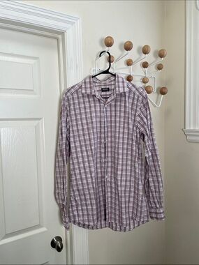 Zegna - Classic Button Down Long Sleeve Shirt - Red / White - M